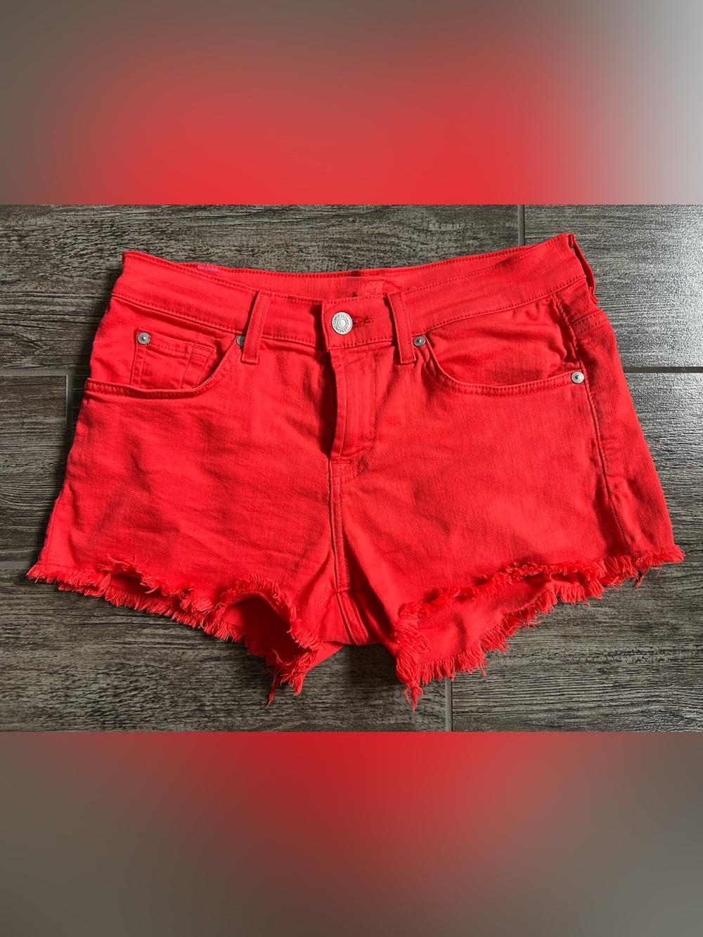 7 For All Mankind Red Shorts